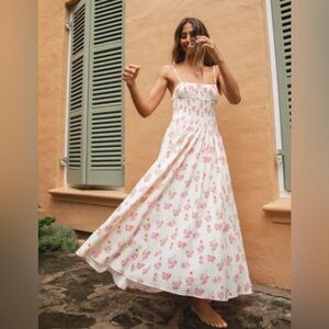 VRG GRL Floral Midi Dress | Spring Cottagecore Sundress | Size 8 | NWOT